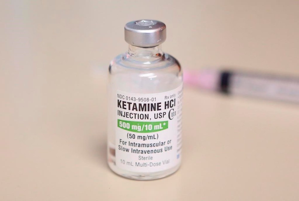 A vial of ketamine, which is normally stored in a locked cabinet, is shown in Chicago on July 25, 2018. Ketamine can be a