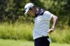 Hideki Matsuyama, of Japan, pauses after his birdie putt-attempt missed the hole on the sixth green during the third round of the St. Jude Championship golf tournament Saturday, Aug. 17, 2024, in Memphis, Tenn. (AP Photo/Mark Humphrey)
