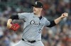 Chicago White Sox starting pitcher Ky Bush throws against the Houston Astros during the second inning of a baseball game Sunday, Aug. 18, 2024, in Houston. (AP Photo/Eric Christian Smith)