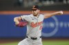 Baltimore Orioles pitcher Trevor Rogers throws during the first inning of a baseball game against the New York Mets at Citi Field, Monday, Aug. 19, 2024, in New York. (AP Photo/Seth Wenig)