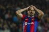 FILE - Barcelona's Ilkay Gundogan reacts after missing a chance to score during a Spanish La Liga soccer match between Barcelona and Mallorca at the Olimpic Lluis Companys stadium in Barcelona, Spain, Friday, March 8, 2024. (AP Photo/Joan Monfort)
