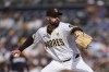 San Diego Padres starting pitcher Matt Waldron works against a Minnesota Twins batter during the second inning of a baseball game Wednesday, Aug. 21, 2024, in San Diego. (AP Photo/Gregory Bull)