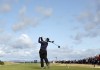 United States' Lilia Vu plays her tee shot on the 3rd during the second round of the Women's British Open golf championship, in St Andrews, Scotland Friday, Aug. 23, 2024. (AP Photo/Scott Heppell)