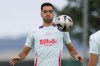 FILE - Spain's Mikel Merino controls the ball during a training session ahead of Sunday's Euro 2024, final soccer match in Donaueschingen, Germany, Wednesday, July 10, 2024. (AP Photo/Manu Fernandez, File)
