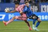 Inter Miami forward Luis Suarez (9) challenges CF Montreal defender Joel Waterman (16) during second half MLS soccer action in Montreal, Saturday, May 11, 2024. THE CANADIAN PRESS/Graham Hughes