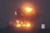This frame grab from video released by the Ansar Allah Media Office, the media arm of Yemen's Houthi rebels, on Friday, Aug. 23, 2024, shows what the Houthis describe as one of their attacks on the Greek-flagged oil tanker Sounion in the the Red Sea. The logo in the bottom righthand corner of the image reads in Arabic: 