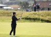 Sweden's Anna Nordqvist plays her shot from the 5th fairway during the first round of the Women's British Open golf championship, in St Andrews, Scotland Thursday, Aug. 22, 2024. (AP Photo/Scott Heppell)