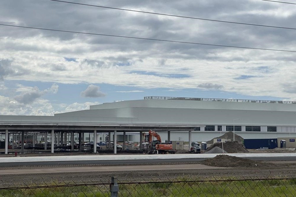 Construction continues at Hyundai's $7.6 billion electric vehicle plant in Ellabell, Ga., Monday, Aug. 26, 2024. (AP Photo/Russ Bynum)