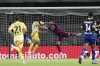 Juventus' Nicolo Savona, (37), center left, scores a goal during the Serie A soccer match between Hellas Verona and Juventus at the Marcantonio Bentegodi Stadium, Italy, Monday, Aug. 26, 2024. (Paola Garbuio/LaPresse via AP)