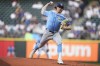 Tampa Bay Rays starting pitcher Ryan Pepiot throws against the Seattle Mariners during the first inning of a baseball game, Monday, Aug. 26, 2024, in Seattle. (AP Photo/Lindsey Wasson)