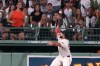 Boston Red Sox outfielder Wilyer Abreu leaps but can't make the catch on a solo home run by Toronto Blue Jays' Will Wagner during the sixth inning of a baseball game at Fenway Park, Tuesday, Aug. 27, 2024, in Boston. (AP Photo/Charles Krupa)