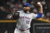 New York Mets' Sean Manaea throws against the Arizona Diamondbacks in the first inning during a baseball game, Tuesday, Aug 27, 2024, in Phoenix. (AP Photo/Rick Scuteri)