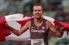 Canada's Nate Riech celebrates after winning the men's T38 1500-meters final at Tokyo 2020 Paralympic Games, Sept. 4, 2021, in Tokyo, Japan. Nate Riech, track and field
Reigning Paralympic and world champion and world-record holder in the men's 1,500 T38 (co-ordination impairment), the 28-year-old from Victoria has been unbeatable in major events since 2018. (AP Photo/Emilio Morenatti)