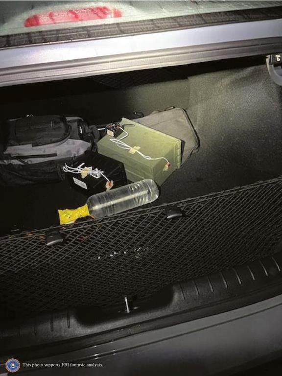 This image provided by the FBI shows two improvised explosive devises as initially discovered in Thomas Matthew Crooks' car at the scene in Butler, Pa., July 13, 2024. Crooks searched online for events of both former President Donald Trump and President Joe Biden and saw the Pennsylvania campaign rally where he opened fire as a
