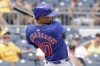 Chicago Cubs' Christian Bethancourt hits an RBI single during the ninth inning of a baseball game against the Pittsburgh Pirates Wednesday, Aug. 28, 2024, in Pittsburgh. (AP Photo/Matt Freed)