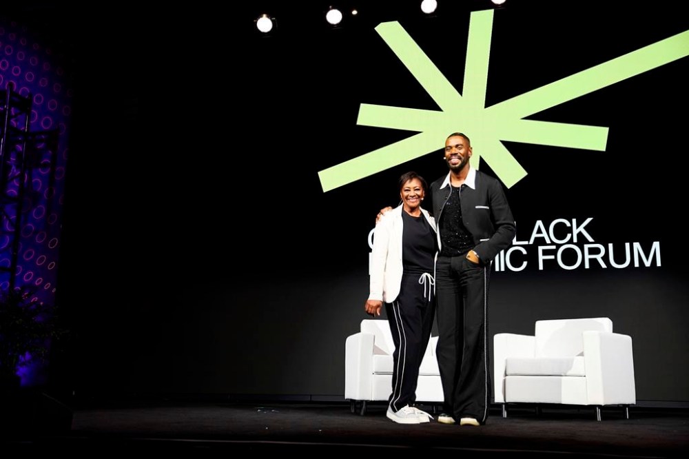 In this photo provided by Kim Ha, W.K. Kellogg Foundation president La June Montgomery Tabron and Oscar-nominated actor Colman Domingo stand together at the Essence Festival of Culture, July 6, 2024 in New Orleans. (Kim Ha/W.K. Kellogg Foundation via AP)