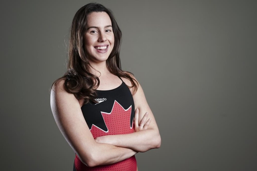 Canadian Para-Swimmer Aurelie Rivard poses for a photograph in Toronto, on Thursday, Feb 29, 2024. THE CANADIAN PRESS/Arlyn McAdorey