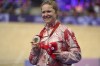 Canada's Kate O'Brien shows her bronze medal after the Women's C4-5 500m Time Trial final race, Thursday, Aug. 29, 2024 in Saint-Quentin-en-Yvelines, outside Paris. THE CANADIAN PRESS/AP, Thibault Camus