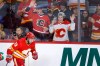 Calgary Flames left wing Johnny Gaudreau celebrates his 100th season point, an assist, during NHL hockey action against the Seattle Kraken in Calgary on April 12, 2022. Gaudreau and his brother Matthew were killed Thursday when they were hit by a car while cycling in their home state of New Jersey. THE CANADIAN PRESS/Larry MacDougal