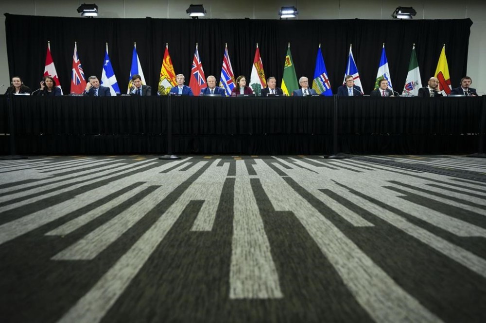 Canada's premiers hold a press conference following a meeting on health care in Ottawa on February 7, 2023. THE CANADIAN PRESS/Sean Kilpatrick