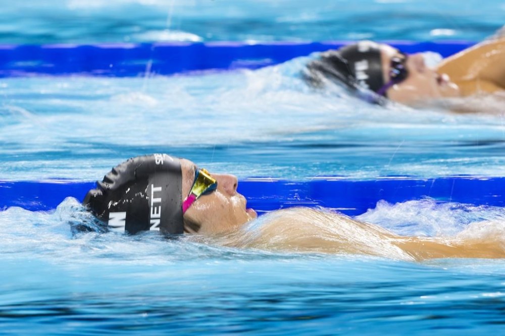Canadian swimmer Nicholas Bennett has won a silver medal at the Paralympic Games in Paris. Bennett trains in the competition pool at Arena La Defense prior to the opening of the 2024 Paralympics in Paris, France on August 28, 2024. THE CANADIAN PRESS/HO - CANADIAN PARALYMPIC COMMITTEE, Michael P. Hall, *MANDATORY CREDIT*