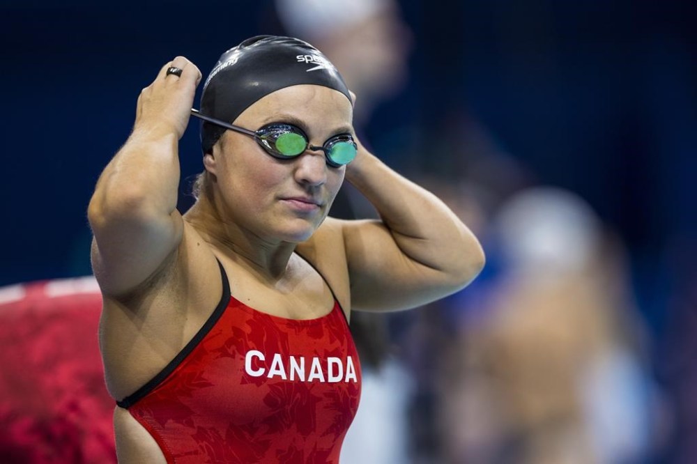 Tess Routliffe trains in the competition pool at Arena La Defense prior to the opening of the 2024 Paralympics in Paris, France on August 28, 2024. THE CANADIAN PRESS/HO - CANADIAN PARALYMPIC COMMITTEE, Michael P. Hall, *MANDATORY CREDIT*