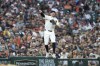 Detroit Tigers third baseman Ryan Kreidler throws to first base for an out on a Boston Red Sox Treston Casas ground ball in the eighth inning of a baseball game, Saturday, Aug. 31, 2024, in Detroit. (AP Photo/Paul Sancya)