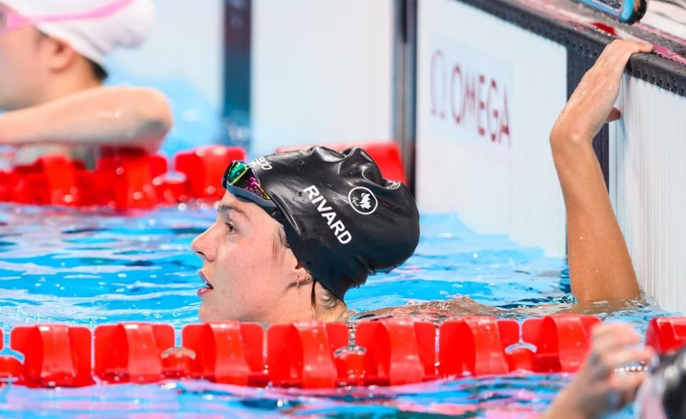 Aurelie Rivard competes in the women’s 50m Freestyle S10 Final at the 2024 Paralympic Games in Paris, France on August 29, 2024. The 28-year-old from Saint-Jean-sur-Richelieu, Que., was second in the women's 100-metre freestyle to Emeline Pierre of France. THE CANADIAN PRESS/HO-CANADIAN PARALYMPIC COMMITTEE, Angela Burger