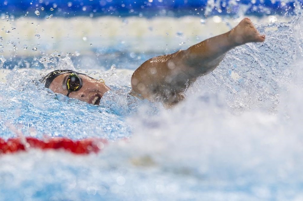Aurelie Rivard wins silver in the 100M Freestyle S10 at the 2024 Paralympics in Paris, France on September 1, 2024. // Aurélie Rivard remporte l’argent à l’épreuve féminine de 100 m style libre S10 aux Jeux paralympiques de 2024 à Paris, en France, le 1er septembre 2024. THE CANADIAN PRESS/HO - CANADIAN PARALYMPIC COMMITTEE, Michael P. Hall, *MANDATORY CREDIT*