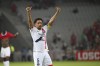 PSG's Marquinhos gestures to the supporters at the end of the French League 1 soccer match between Lille and Paris Saint-Germain, in Villeneuve-d'Ascq, France, Sunday, Sept. 1, 2024. PSG won 3-1. (AP Photo/Matthieu Mirville)
