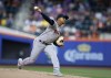 Boston Red Sox's Brayan Bello pitches against the New York Mets during the first inning of a baseball game, Monday, Sept. 2, 2024, in New York. (AP Photo/Noah K. Murray)