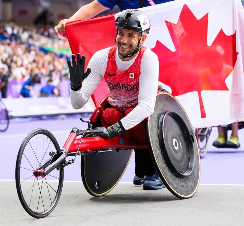 Cody Fournie competes in the Men’s 200m T51 Final at the 2024 Paralympic Games in Paris, France on Tuesday, Sept. 3, 2024. THE CANADIAN PRESS/HO-CANADIAN PARALYMPIC COMMITTEE, Angela Burger **MANDATORY CREDIT**