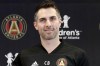 FILE - Atlanta United technical director Carlos Bocanegra is shown during a news conference in Marietta, Ga., Thursday, Feb. 15, 2018. .(AP Photo/David Goldman, File)