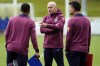 England's interim manager Lee Carsley, center, gestures during a training session of England's national soccer team in Burton upon Trent, England. Wednesday, Sept. 4, 2024. (Nick Potts/PA via AP)