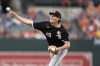 Chicago White Sox starting pitcher Jonathan Cannon (48) throws during the first inning of a baseball game against the Baltimore Orioles, Wednesday, Sept. 4, 2024, in Baltimore. (AP Photo/Stephanie Scarbrough)