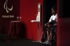 FILE -Venezuela's Clara Sarahy Fuentes Monasterio prepares to lift during women's 41kg powerlifting final at the Tokyo 2020 Paralympic Games, Thursday, Aug. 26, 2021, in Tokyo, Japan. Venezuela’s Clara Sarahy Fuentes Monasterio is the para powerlifting champion among women up to 50 kilograms after setting a record at the Paralympic Games on Thursday, Sept. 5, 2024. (AP Photo/Kiichiro Sato, File)