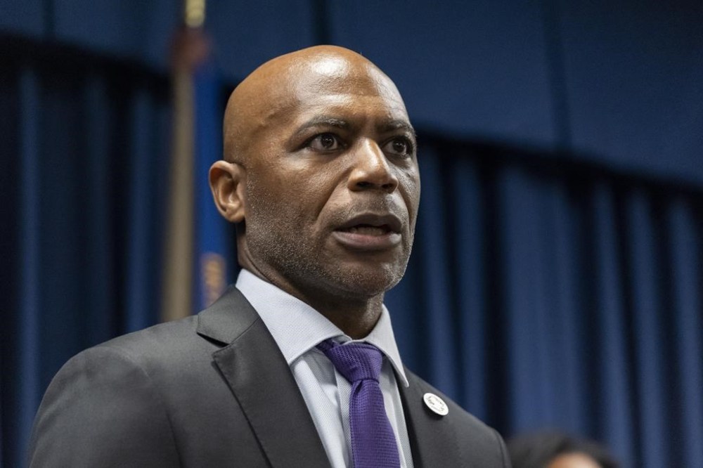 Erek L. Barron, US attorney for the District of Maryland, speaks during a news conference at the Office of the United States Attorney in Baltimore, Thursday, Sept. 5, 2024. (AP Photo/Stephanie Scarbrough)