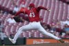 Cincinnati Reds pitcher Alexis Díaz throws during the ninth inning of a baseball game against the Houston Astros, Thursday, Sept. 5, 2024, in Cincinnati. (AP Photo/Carolyn Kaster)