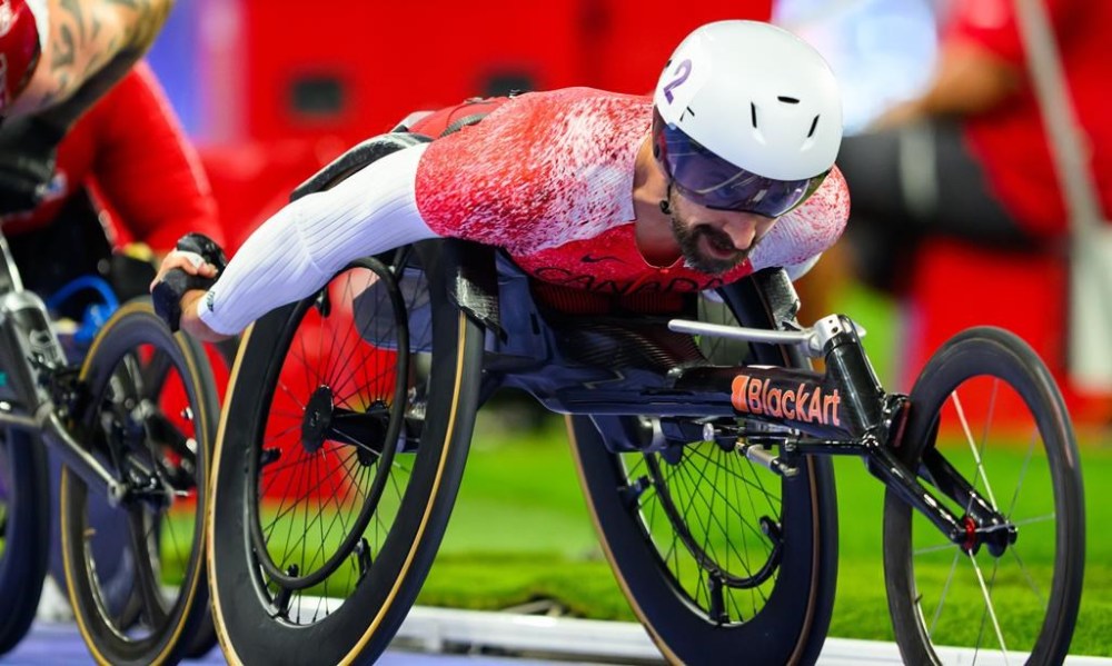 Brent Lakatos competes in the Men’s 5000m T54 Final at the 2024 Paralympic Games in Paris, France on August 31, 2024. The veteran wheelchair racer from Dorval, Que., owns fistfuls of Paralympic medals, but not quite enough gold for his liking kept the 44-year-old racing to Paris. THE CANADIAN PRESS/HO-CANADIAN PARALYMPIC COMMITTEE, Angela Burger, *MANDATORY CREDIT*