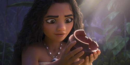 This image released by Disney shows Moana, voiced by Auli'i Cravalho, in a scene from 