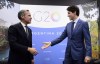 Prime Minister Justin Trudeau meets with then Bank of England governor Mark Carney at the G20 Summit in Buenos Aires, Argentina on Friday, Nov. 30, 2018. THE CANADIAN PRESS/Sean Kilpatrick