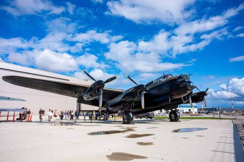 Nic Adam / Free Press
                                The Mynarski Memorial Lancaster bomber is one of only two remaining airworthy Lancasters in service.