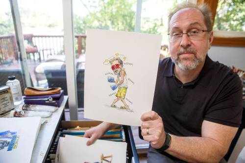 Artist Chris Chuckry turned his focus to political cartoons during the pandemic. (Mike Deal / Free Press files)