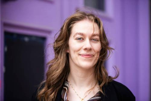 MIKAELA MACKENZIE / FREE PRESS 	 Playwright Kinsey Donald at ArtSpace on Wednesday, Aug. 7, 2024. The Winnipeg theatre artist&rsquo;s A Taste of Blood won the Harry S. Rintoul Award for best original Manitoban play at this year’s Winnipeg Fringe Festival. For Ben Waldman story.