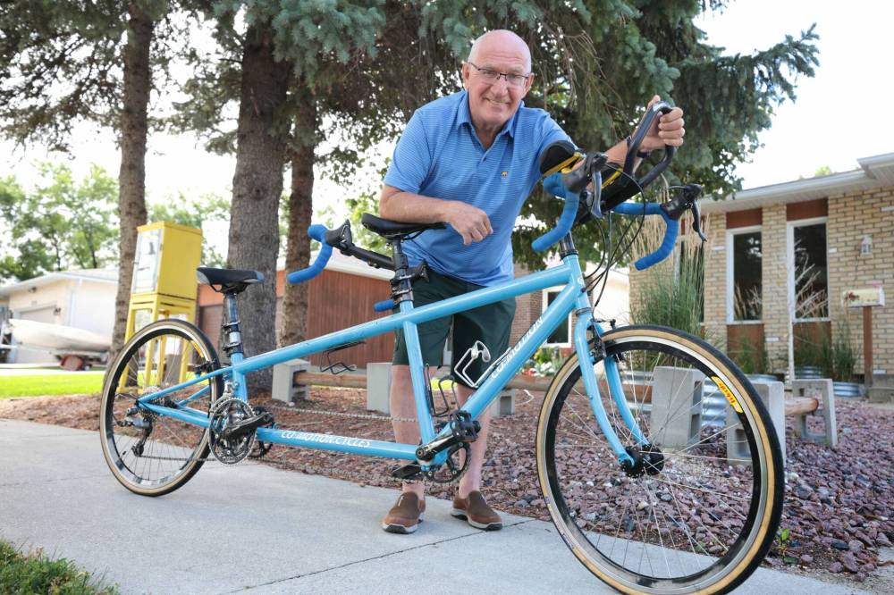 RUTH BONNEVILLE / FREE PRESS
Last month, North Kildonan resident and world record holder Arvid Loewen completed his final cycling event in support of Mully Children’s Family, a street mission in Nairobi, Kenya.