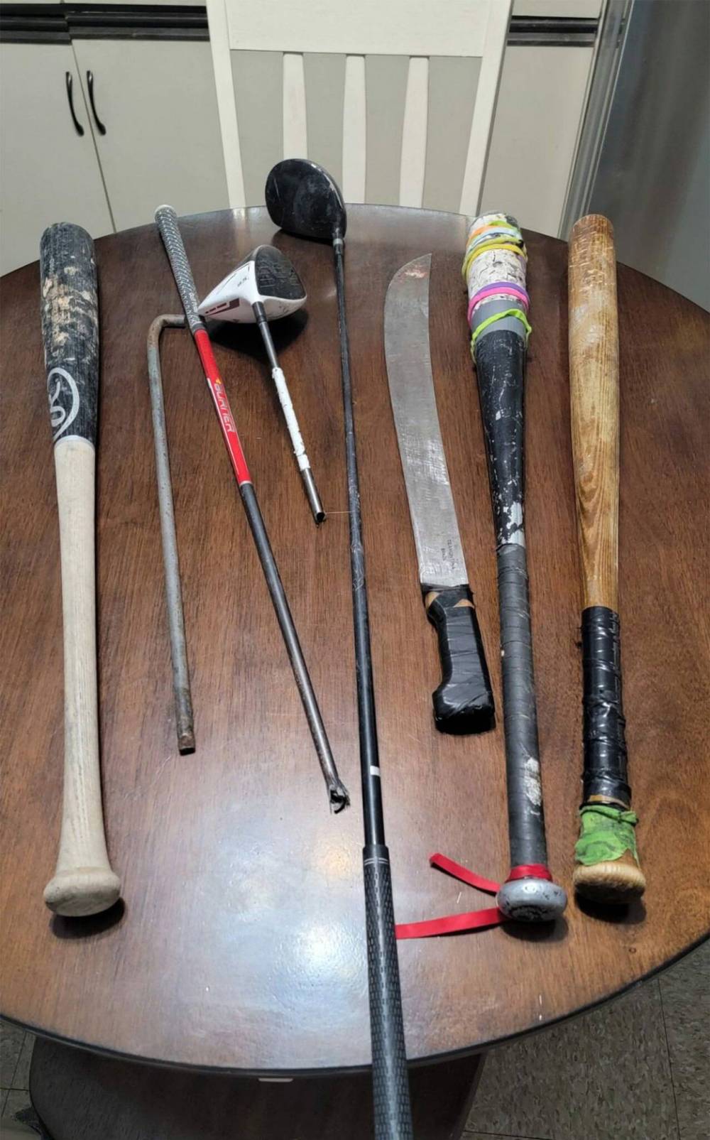 SUPPLIED
Items, including machetes, were confiscated by Nisichawayasihk Cree Nation First Nation Safety Officers.
