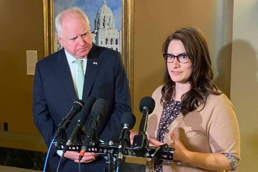 If Minnesota Gov. Tim Walz (left) and Kamala Harris win in November, Walz’s second-in-command, Lt.-Gov. Peggy Flanagan (right) will become governor. (Mohamed Ibrahim / The Associated Press files)