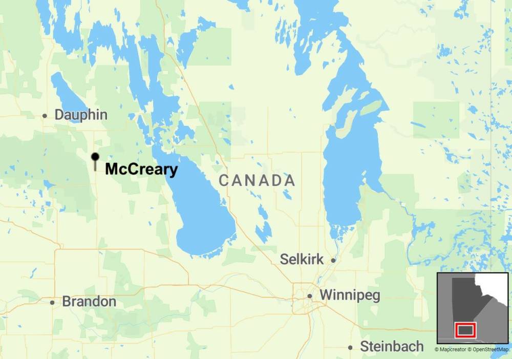 McCreary is about 200 kilometres northwest of Winnipeg. About 750 people live in the municipality, according to 2021 Census data.