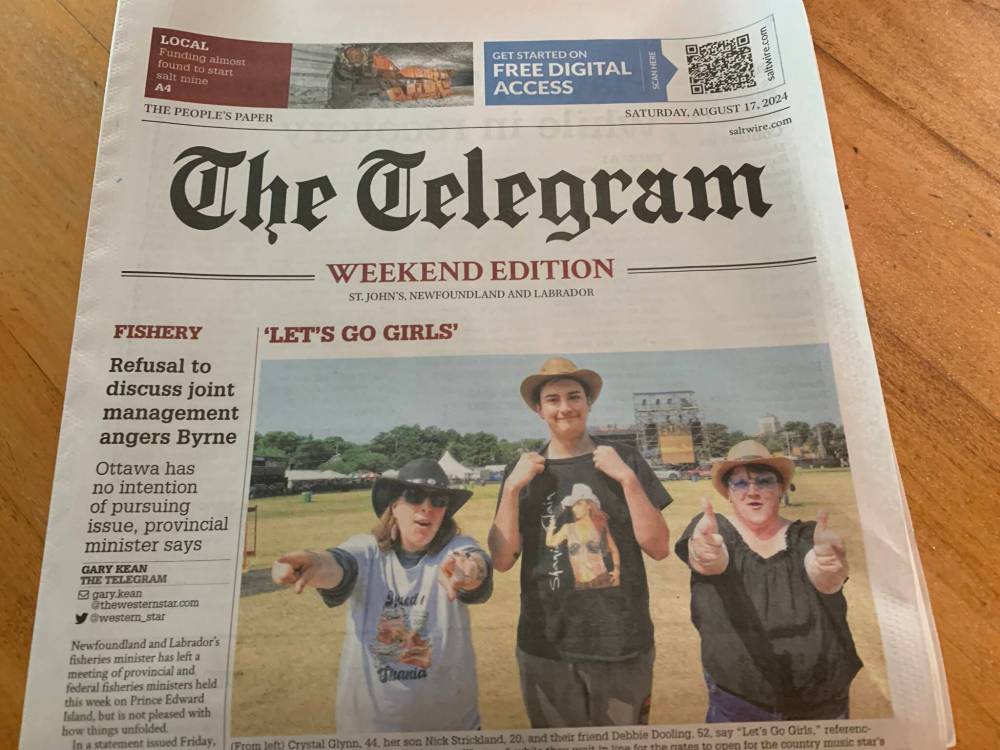 Pam Frampton photo
The Telegram in St. John’s started publication as The Evening Telegram in 1879.
