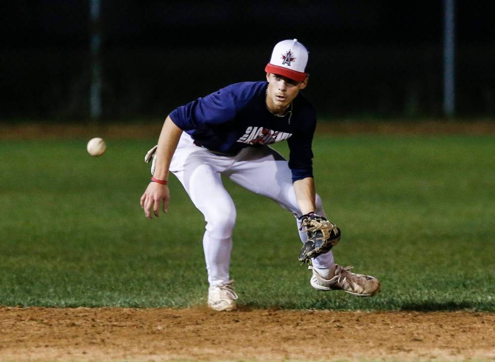 JOHN WOODS / FREE PRESS FILES
Nate Lodewyks will be under the scrutiny of pro and U.S. college scouts at the Toronto Blue Jays Canadian Futures Showcase.